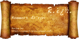 Remmert Áron névjegykártya